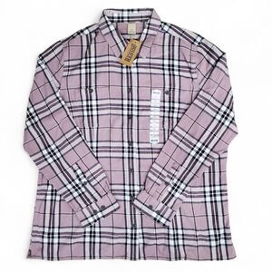 NWT Duluth Womens Elderberry Purple Free Swingin Flannel Shirt 100% Cotton Sz XL